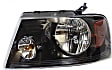 Driver and Passenger Side Headlights, with Bulbs, Halogen, Crew Cab Pickup/Extended Cab Pickup, Black-Out Bezel, CAPA Certified