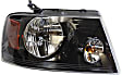 Driver and Passenger Side Headlights, with Bulbs, Halogen, Crew Cab Pickup/Extended Cab Pickup, Black-Out Bezel, CAPA Certified