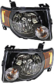 Driver and Passenger Side Headlights, with Bulbs, Halogen, For Models with Sport Appearance Package
