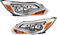 2012 Ford Focus - Driver and Passenger Side Halogen Headlight, With bulb(s), Sedan, OE Replacement