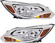 2013 Ford Focus - Driver and Passenger Side Halogen Headlight, With bulb(s), OE Replacement, Sedan, CAPA Certified