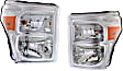 2015 Ford F-450 Super Duty - Driver and Passenger Side Halogen Headlight, With bulb(s), OE Replacement