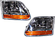 2001 Ford F-150 - Driver and Passenger Side Halogen Headlight, With bulb(s),  Harley-Davidson Style, OE Replacement, Crew Cab Pickup, CAPA Certified