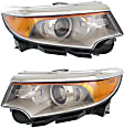 2013 Ford Edge - Driver and Passenger Side Halogen Headlight, With bulb(s),  For Models With Appearance Package, OE Replacement, Sport Utility