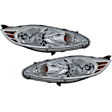 2011-2013 Ford Fiesta - Driver and Passenger Side Headlights, with Bulbs, Halogen, For Models without Appearance Package, CAPA Certified