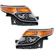 2015 Ford Explorer - Driver and Passenger Side Halogen Headlight, With bulb(s), OE Replacement