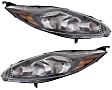 2012 Ford Fiesta SE 4 Cyl 1.6L - Driver and Passenger Side Halogen Headlight, With bulb(s),  For Models With Appearance Package, OE Replacement, Hatchback