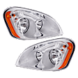 Driver and Passenger Side Headlights, with Bulbs, Halogen, Reflector type (amber turn signal)