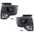 Driver and Passenger Side Headlights, without Bulbs, HID/Xenon, Gray Trim, SVT Raptor Model, CAPA CERTIFIED