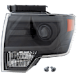 Driver and Passenger Side Headlights, without Bulbs, HID/Xenon, Gray Trim, SVT Raptor Model, CAPA CERTIFIED