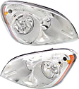 Driver and Passenger Side Headlights, with Bulbs, Halogen, Reflector type (amber turn signal)
