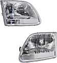 Driver and Passenger Side Headlights, with Bulbs, Halogen, 2001-2004 Style