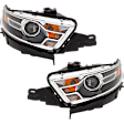 Driver and Passenger Side Headlights, with Bulbs, Halogen, Sedan, Production Date From February 6 2014