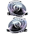 2012-2019 Fiat 500 - Driver and Passenger Side Headlights, with Bulbs, Halogen, with Black Trim, CAPA Certified
