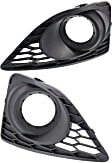 Front, Driver and Passenger Side Fog Light Trims, Textured Black