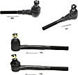 Front, Driver and Passenger Side, Inner and Outer Tie Rod Ends, RWD
