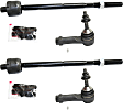 Front, Driver and Passenger Side, Inner and Outer Tie Rod Ends