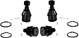 Front, Driver and Passenger Side, Upper and Lower Ball Joints, RWD