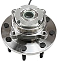 Front, Driver and Passenger Side Wheel Hub, 8 Lugs, With Bearing, With Sensor, 4WD
