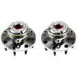 2-Wheel Set Front, Driver and Passenger Side Wheel Hubs, With Bearing, 4WD, 2-Wheel ABS