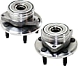 Front, Driver and Passenger Side Wheel Hub, 5 Lugs, With Bearing