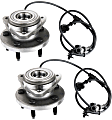 Front, Driver and Passenger Side Wheel Hub, 5 Lugs, With Bearing, With Sensor