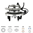 Front, Driver and Passenger Side Wheel Hub, 5 Lugs, With Bearing, With Sensor
