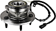 Front, Driver and Passenger Side Wheel Hub, 5 Lugs, With Bearing, With Sensor, 4WD