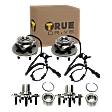 2-Wheel Set Front and Rear Wheel Hub, 5 Lugs, With Bearing, With Sensor, Includes (2) Wheel Hub and (2) Wheel Hub Repair Kit