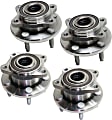 Front and Rear, Driver and Passenger Side Wheel Hub, 5 Lugs, With Bearing, AWD
