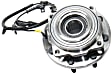 2-Wheel Set Front, Driver and Passenger Side Wheel Hubs, With Bearing, With Sensor, 4WD, For Models with Single Rear Wheels