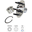 2-Wheel Set Front and Rear Wheel Hub, 5 Lugs, With Bearing, With Sensor, Includes (2) Wheel Hub Repair Kit and (2) Wheel Hub