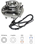 Front and Rear, Driver or Passenger Side Wheel Hub, 6 Lugs, With Bearing, RWD, 5.4L, 8Cyl