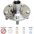 4-Wheel Set Front and Rear, Driver and Passenger Side Wheel Hubs, 5 Lugs, With Bearings, FWD