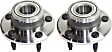 2-Wheel Set Front, Driver and Passenger Side Wheel Hubs, With Bearing, Without ABS Brakes