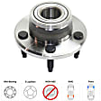 2-Wheel Set Front, Driver and Passenger Side Wheel Hubs, With Bearing, Without ABS Brakes