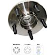 2-Wheel Set Rear, Driver and Passenger Side Wheel Hubs, 4.09 In. ABS Tone Ring Diameter, For Models with Rear Disc Brake
