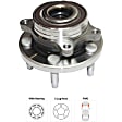 Front and Rear, Driver and Passenger Side Wheel Hub, 5 Lugs, With Bearing