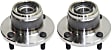 2-Wheel Set Rear, Driver and Passenger Side Wheel Hubs, with Bearing, 4-Wheel ABS, With Rear Disc Brake