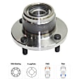 2-Wheel Set Rear, Driver and Passenger Side Wheel Hubs, with Bearing, 4-Wheel ABS, With Rear Disc Brake