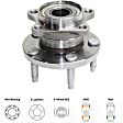 Rear, Driver and Passenger Side Wheel Hub, 5 Lugs, With Bearing, AWD, 3.5L, 6Cyl
