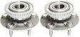 2-Wheel Set Rear, Driver and Passenger Side Wheel Hubs, With Bearing, 50-teeth tone ring; 4.02 in. ABS Tone Ring Diameter
