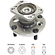 Rear, Driver and Passenger Side Wheel Hub, 4 Lugs, With Bearing, FWD
