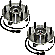 Front, Driver and Passenger Side Wheel Hub, 6 Lugs, With Bearing, With Sensor