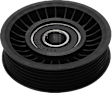 Accessory Belt Idler Pulleys, Grooved Pulley, Plastic, Serpentine, 6-Groove Pulley, 0.67 in. Inside Diameter, 3.54 in. Outside Diameter, 1.62 in. Width	