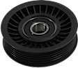 Accessory Belt Idler Pulleys, Grooved Pulley, Plastic, Serpentine, 6-Groove Pulley, 0.67 in. Inside Diameter, 3.54 in. Outside Diameter, 1.62 in. Width	