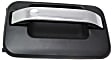 Front, Driver and Passenger Side Exterior Door Handles, Chrome Lever with Textured Black Bezel, Driver Side - With Key Hole; Passenger Side - Without Key Hole