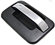 Front, Driver and Passenger Side Exterior Door Handles, Chrome Lever with Textured Black Bezel, Driver Side - With Key Hole; Passenger Side - Without Key Hole