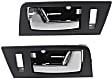 2008-2011 Ford Focus - Front, Driver and Passenger Side Interior Door Handles, Chrome Lever with Black Bezel, With Door Lock Hole