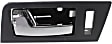 2008-2011 Ford Focus - Front, Driver and Passenger Side Interior Door Handles, Chrome Lever with Black Bezel, With Door Lock Hole